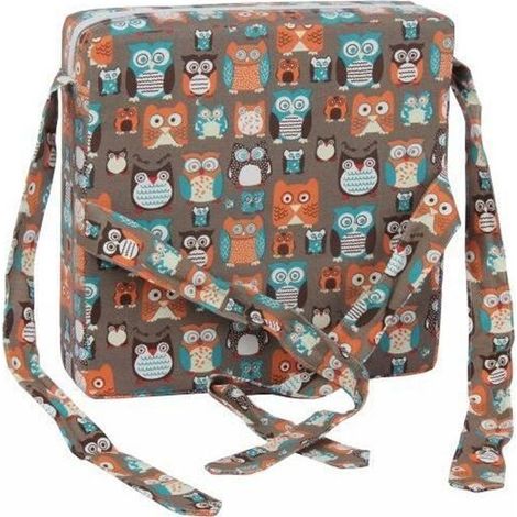 Coussin d\'appoint Réhausseur en Tissu Oxford pour Chaise de Salle à Manger Enfant Caricature Chouette Cafe (1/3)
