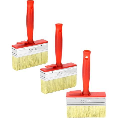 Lot de 3 brosses, brosse pour clôture, 30 x 120 mm, idéale pour la peinture et l'entretien extérieur. (1/5)