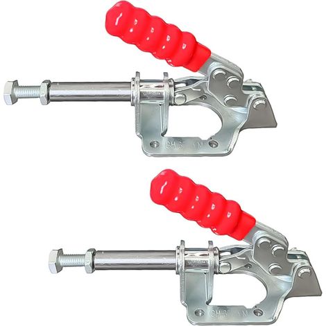Lot de 2 pinces à bascule robustes GH302F/FM Entraxe des trous : 35 mm, serrage rapide vertical pour le soudage, le travail du bois