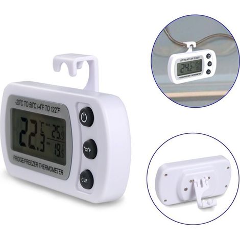 Kühlschrankthermometer, digitales Gefrierschrankthermometer mit Haken, gut lesbares LCD-Display (1/4)
