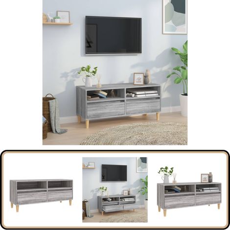 Meuble TV sonoma gris 100x34,5x44,5 cm bois d'ingénierie - Meubles Tv - Meuble Tv - Support Tv - Unité Tv - Meuble Salon