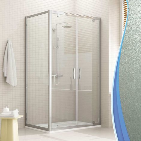 Box Doccia Angolare 70x80 cm 2 Ante Battenti in Cristallo Opaco 6mm H198 Fosterberg Aalborg Duo (1/5)