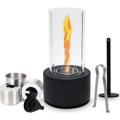 Cheminée de table portable, brasero sans fumée, pour intérieur et extérieur, décoration d'intérieur pour Halloween et Noël, Noir