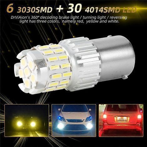 ampoules LED 1800 lm Canbus P21W 1156 BA15S pour Skoda Superb Octavia 2 FL 2010-2013 (feux de jour à LED). (1/5)