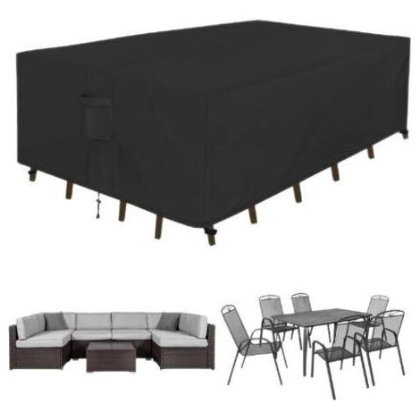 Gartenmöbelabdeckung 213 x 132 x 74 cm, Gartensofa-Abdeckung aus 210D Oxford-Gewebe, wasserdicht, Truhenabdeckung für Tische und Stühle, Sofas mit Belüftung (1/5)