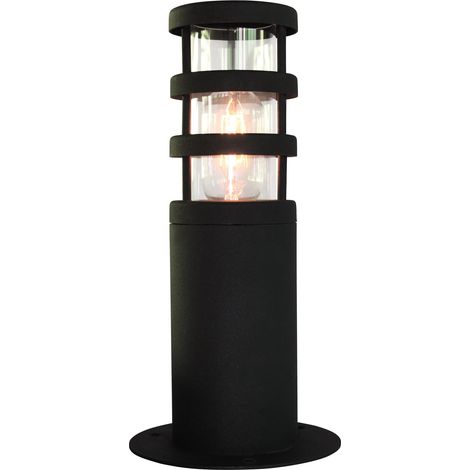 Elstead Hornbaek - Lanterna a piantana da esterno a 1 luce nera, acciaio inox 304 IP44, E27 (1/4)