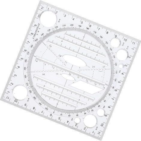 Gabarit de dessin mathématique polyvalent, règle mesure et (1/5)