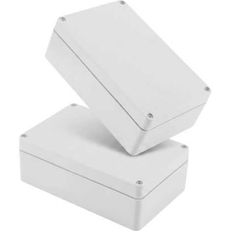 Lot de 2 boîtes de jonction étanches IP65 - En plastique ABS - Pour le bricolage, le câblage électrique - Plates - Montage en saillie - 20 x 12 x 5,6 cm (1/5)