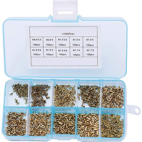 de 1000 rivets creux métalliques M0 9 M1 3 M1 5 et M1 7 pour