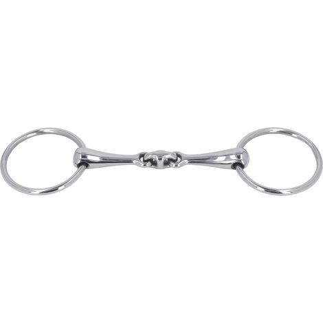 Mors de bride pour cheval en acier inoxydable flexible, articulé, résistant à l'usure et à la rouille, avec anneau en O, pour courses hippiques (1/5)