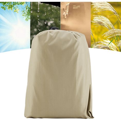 Housse de protection anti-poussière pour table ronde, imperméable, pour mobilier de jardin et de terrasse (beige) (1/5)