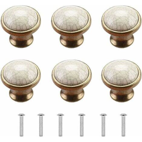 Bouton Meuble Boutons de Porte de Placard 6 Pièces Bouton de Meuble Porcelaine Bouton de Meuble Vintage Boutons Porte Bouton de Commode Boutons de Porte en Céramique Bouton de Porte Cuisine (1/4)