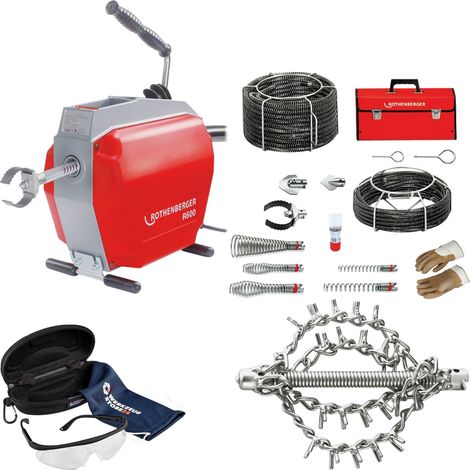 ROTHENBERGER R600 + Spiral/Juego de herramientas + Cabezal de cadena SP con 4K, sin anillo, 22K, D=60mm + Gafas de seguridad - 19173-72299-Set (1/5)