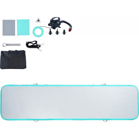 Mophorn Gymnastics Air Mat - Colchón inflable de tumbling de 4 pulgadas de grosor. 13 pies, bomba eléctrica incluida. Ideal para el hogar, el gimnasio, el yoga, el cheerleading