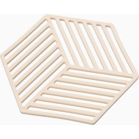 Paquete de 10 cojines aislantes hexagonales de TPR a rayas - Suaves, duraderos, fáciles de limpiar - Blancos. (1/5)