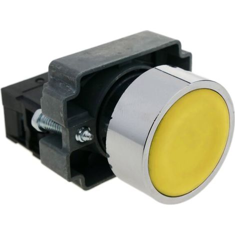Bouton poussoir momentané 22mm 1NC 400V 10A normalement fermé jaune (1/5)