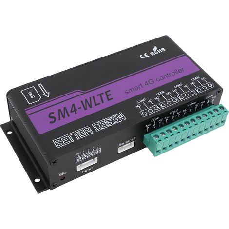 Contrôleur d'alarme SMS 4G à 4 canaux, contrôleur d'accès mobile 4G, application web, thermocouple PT100, alarme de coupure de courant, prise UE 100-240 V (1/5)