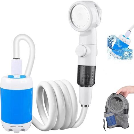 Douche mobile rechargeable - Douche de camping portable - avec batterie de 4000 mAh - Avec 3 modes de jet-AquaForge (1/5)