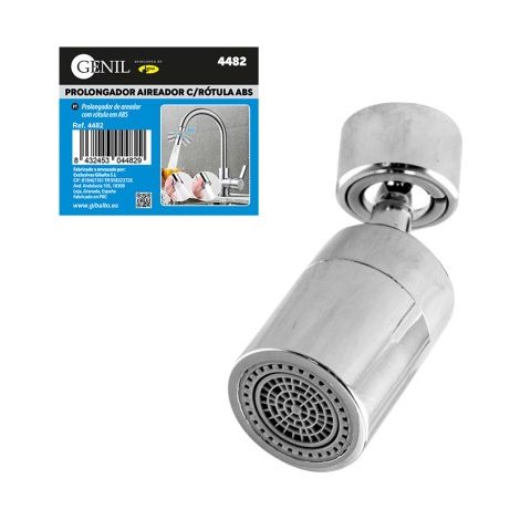 Prolongador Aireador ABS con Rótula Cromada 360º  Ahorro Agua 30%-70% (1/5)