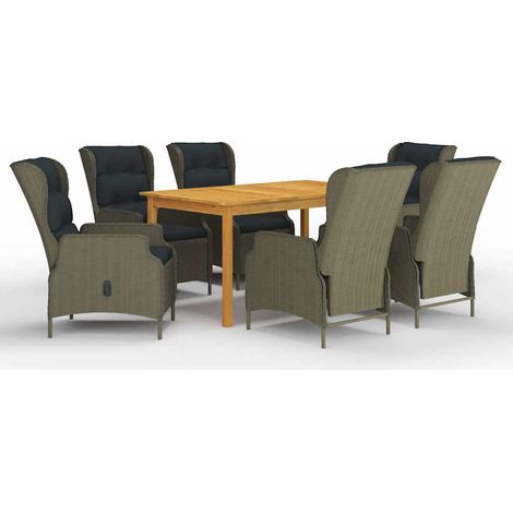Ensemble à manger de jardin 7 pcs-Salon de jardin Marron 721179 (1/5)