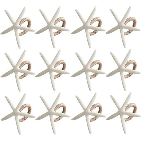 Lot de 12 Ronds de Serviette, Rond de Serviette étoile de mer for Serviette étoile de mer for Tables, Mariage, Anniversaire, (1/5)