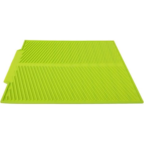 Tapete decorativo de silicona para escurrir platos, para mesa, para uso doméstico y en la cocina (verde, 1 unidad) (1/5)