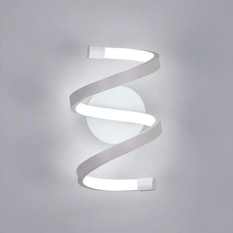 GOECO Applique Murale LED Interieur, Lampe Murale 18W spirale blanche, Luminaire Mural moderne pour Chambre Couloir Bureau Lumière Blanc Froid 6500K (1/5)