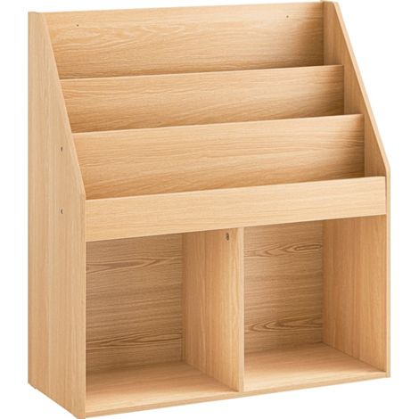 SoBuy Kids' Bookcase Children's Bookshelf Kids' Room Storage Shelf Magazine Rack with 3 Shelves and 2 Open Compartments, 73 x 30 x 80 cm, KMB01-N