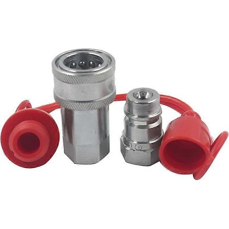Adaptateur hydraulique rapide S4-04, raccord 1/2 NPT ISO 5675 pour tracteur, embout de couplage standard, connexion mâle/femelle, usage agricole, kit de remplacement, compatible avec systèmes hydrauli (1/5)