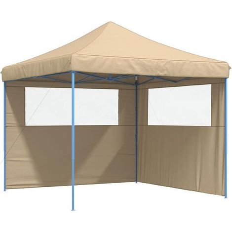 Tente de réception beige, 292 x 292 x 315 cm, toile Oxford. (1/5)