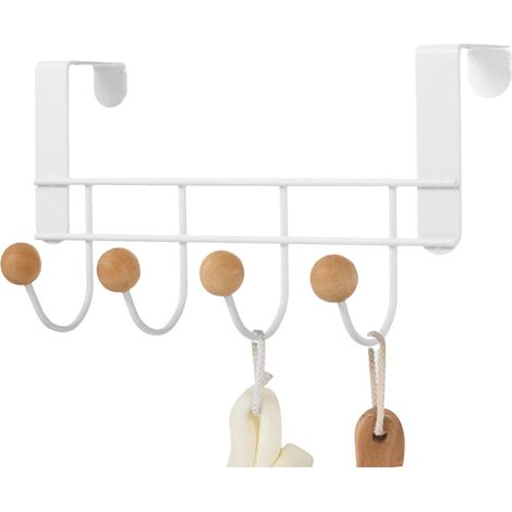 Patère De Porte À Suspendre 4 Crochets, Porte Manteau Pour Porte Sans Percage, Suspension Porte Manteau, Porte-serviettes Organisateur De Salle De Bain