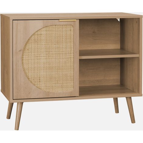 Credenza scandinava con decoro, legno arrotondato, 80cm (1/5)