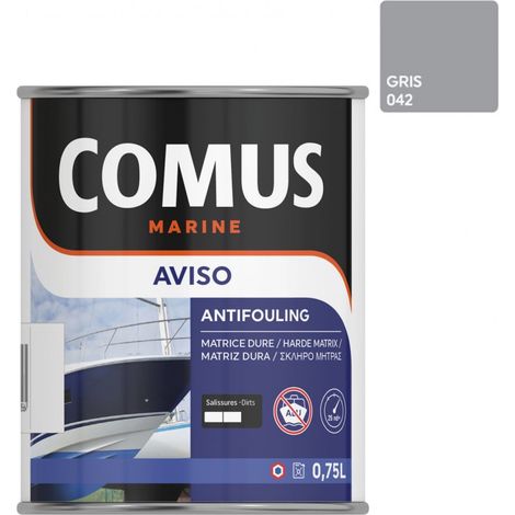AVISO NB GRIS 0,75 L - Peinture antifouling à matrice dure pour bateaux rapides - COMUS MARINE