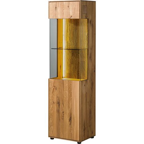 Vitrine en bois de Chêne 45x38x168 naturel huilé WIEN 230 (1/4)
