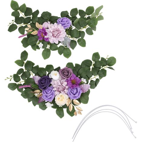 Arche de mariage fleurs signe de bienvenue arrangement de fleurs artificielles décoration florale de cérémonie (1/5)