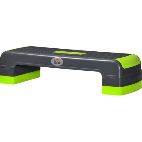 Stepper aerobico regolabile a 3 altezze 78 x 28 x 10/15/20 cm plastica grigio/verde HOMVRA (1/5)
