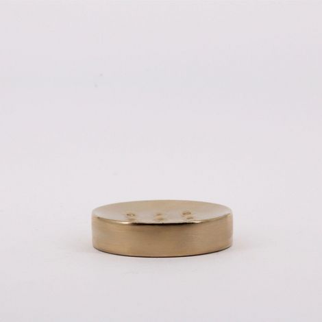 Goldene Seifenschale aus Keramik mit der Aufschrift „JOY“ AZAO