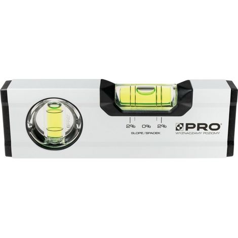POZIOMICA BIAŁA WSKAŹNIK POZIOMU I PIONU SPADEK 2% 17 CM - 100-AB-017 (1/3)
