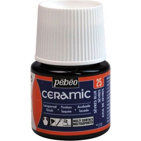 Peinture céramique à FROID, décoration résistante PEBEO 25 BLEU FONCÉ 45ml