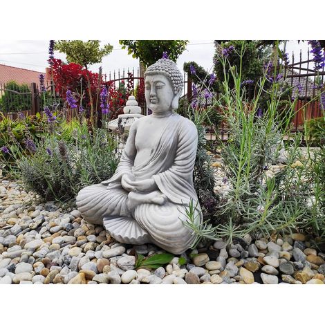 Statue de décoration d'ornement de Jardin - Bouddha méditant Kothu-in en Pierre de Fonte
