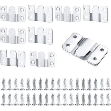 10 Pièces Support Montage Encastré Dissimulé, Supports Suspension Emboîtement Robuste, Connecteur de Meubles, Matériel Suspension Mural Acier Inox Suspendu pour Photos, Miroirs, Sffichage d'image (1/5)