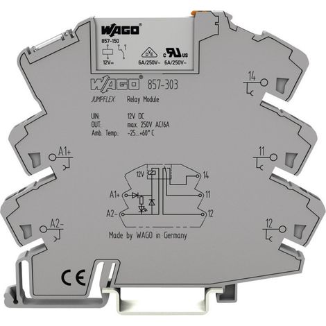 WAGO 857-304 Relaisbaustein Nennspannung: 24 V/DC Schaltstrom (max.): 6 A 1 Wechsler 1 St.