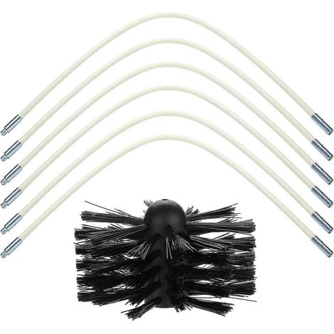 Ensemble de ramonage rotatif 6+1, brosse de cheminée, kit de ramonage (pieds)