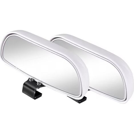 Rétroviseurs D'angle Mort, Retroviseur Conduite Accompagnée, Miroir D'angle Mort Pour Voiture Grand Angle 360 Réglable Rétroviseur, Additionnel Auxiliaire Universel Pour Angle Mort Auto Camion(Blanc) (1/2)