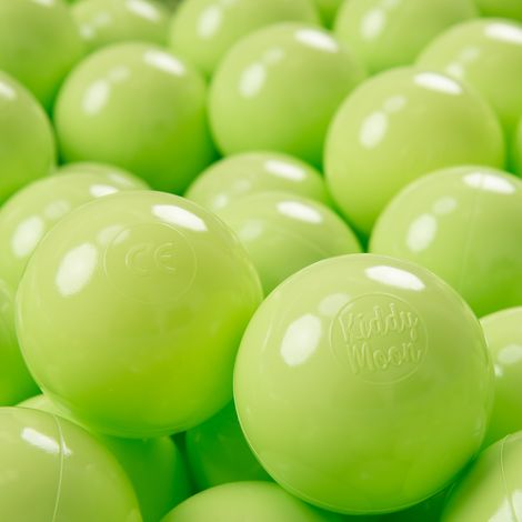 KiddyMoon 200 ∅ 7CM Palline Morbide Colorate Per Piscina Bambini Fatto In EU, Verde Chiaro (1/4)