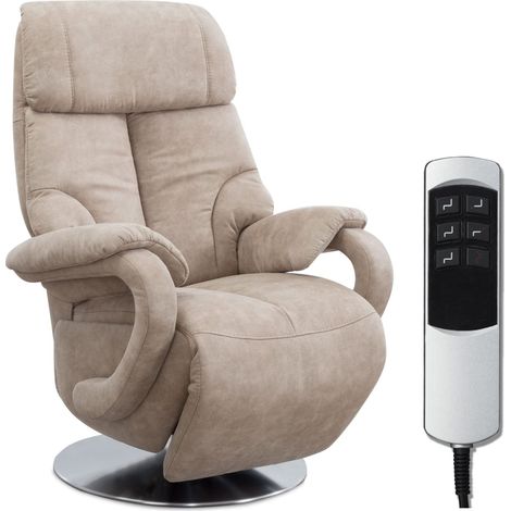 Fauteuil TV avec Fonction Relax à réglage électrique 2 Moteurs Beige 80 x 115 x 79 cm (1/5)