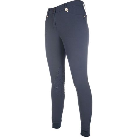 38, Noir: LG Basic line pantalon d'équitation femme en silicone aux genoux et jambe élastiquée (1/4)