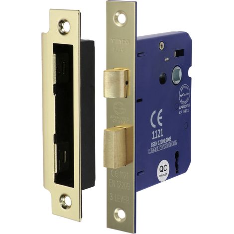 TIMCO 3 Lever Electro Brass Mortice Sashlock 78mm Case 58mm Backset