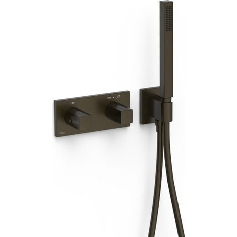 Mitigeur thermostatique douche encastré à 2 voies B‑system Noir Bronze - TRES 30725201KMB (1/2)