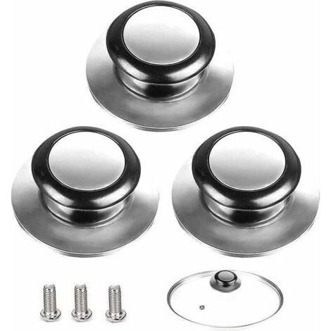 3 Pièces Bouton de Couvercle,Poignée Couvercle Casserole, Convient Pour Poignée de Couvercle en Verre, Couvercle de Casserole en Acier Inoxydable, Pour Les Ustensiles de Cuisine (1/4)